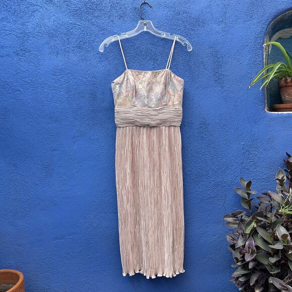 vintage metallic brocade and crinkle silk cocktail - Picture 1 of 6